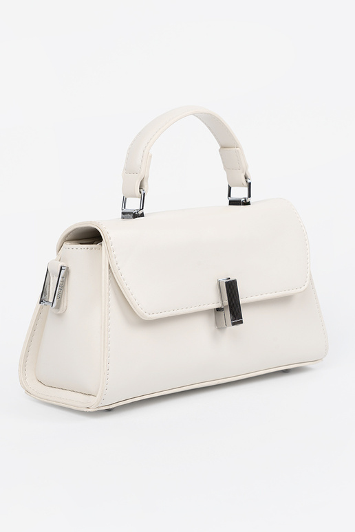 Jasnobeżowa mała torebka na ramie z...