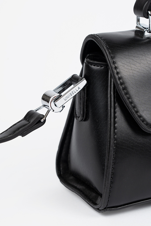 black little Handbag na ramie z rączką