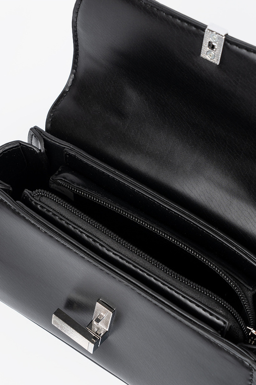 black little Handbag na ramie z rączką