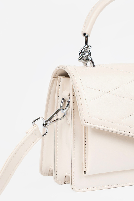 Jasnobeżowa mała torebka damska z...