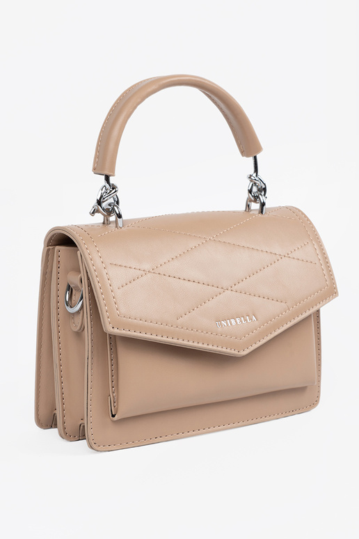 Beżowa mała torebka damska z rączką i...