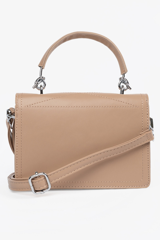 Beżowa mała torebka damska z rączką i...