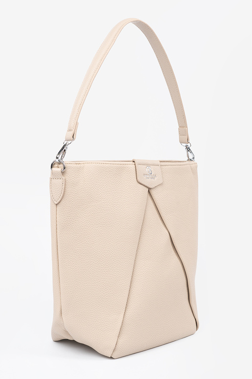 Handbag on shoulder beige