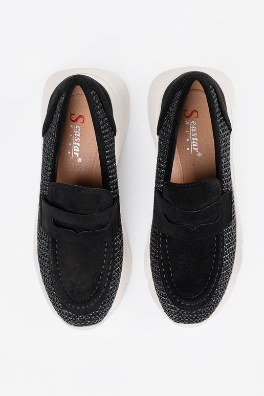 black shoes on a thick sole