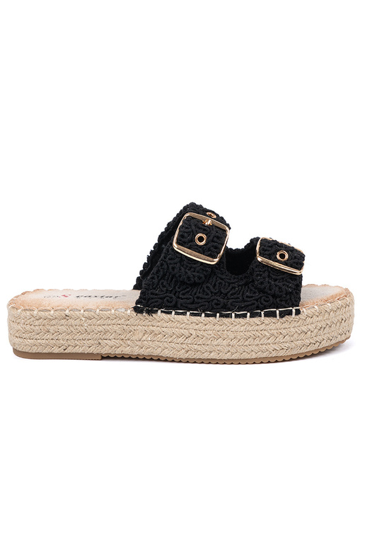Slippers black braided Inith platform... Slippers black braided Inith platform...