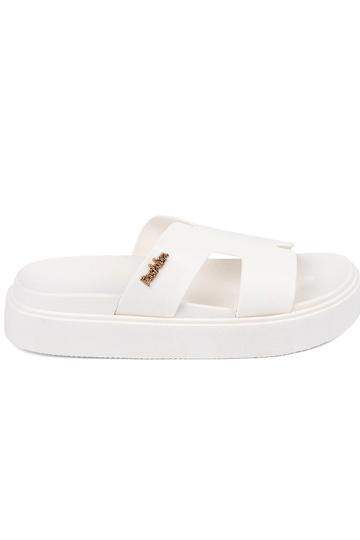 Klapki damskie białe na...