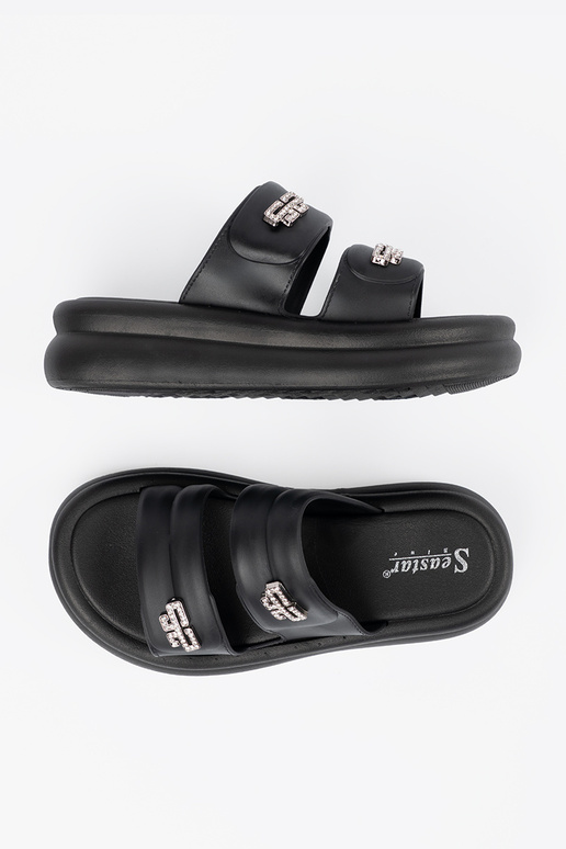 black slippers Inomens Inith platform black slippers Inomens Inith platform