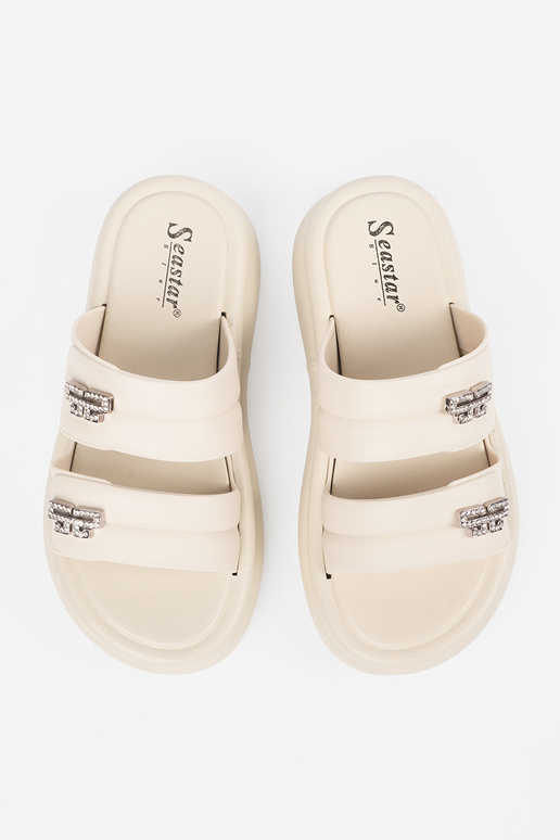 ivory slippers Inomens Inith platform ivory slippers Inomens Inith platform