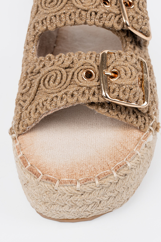 Slippers beige braided Inith platform... Slippers beige braided Inith platform...