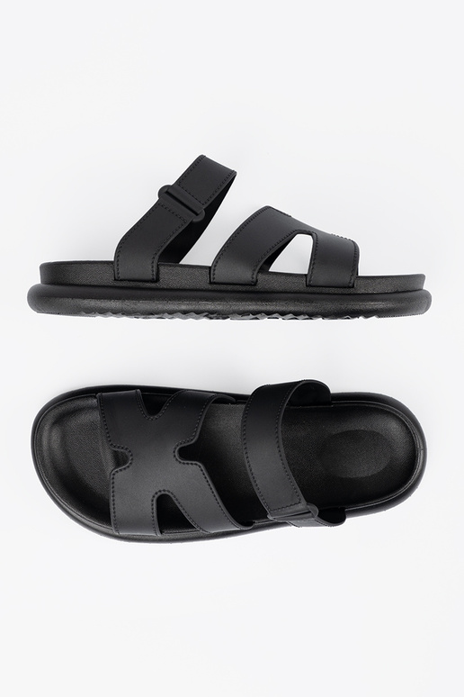 black slippers Inomens on a flat sole