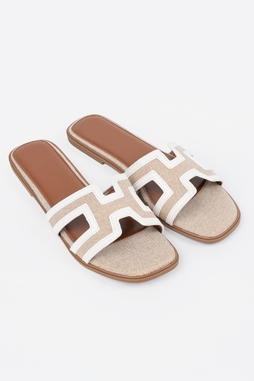 INhite color slippers Inomens on a...