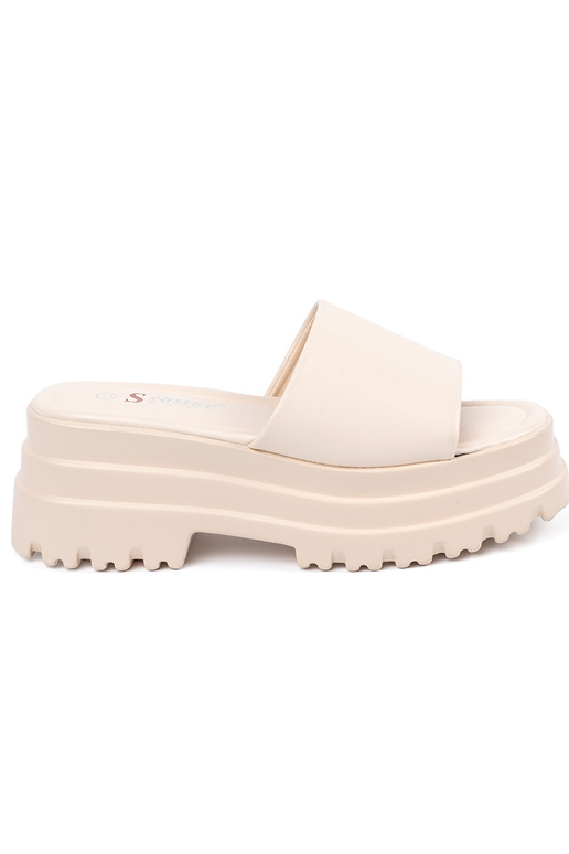 Slippers Inith platform brightlybeige