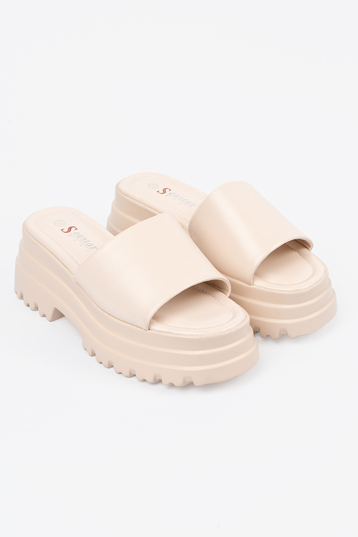 Slippers Inith platform brightlybeige