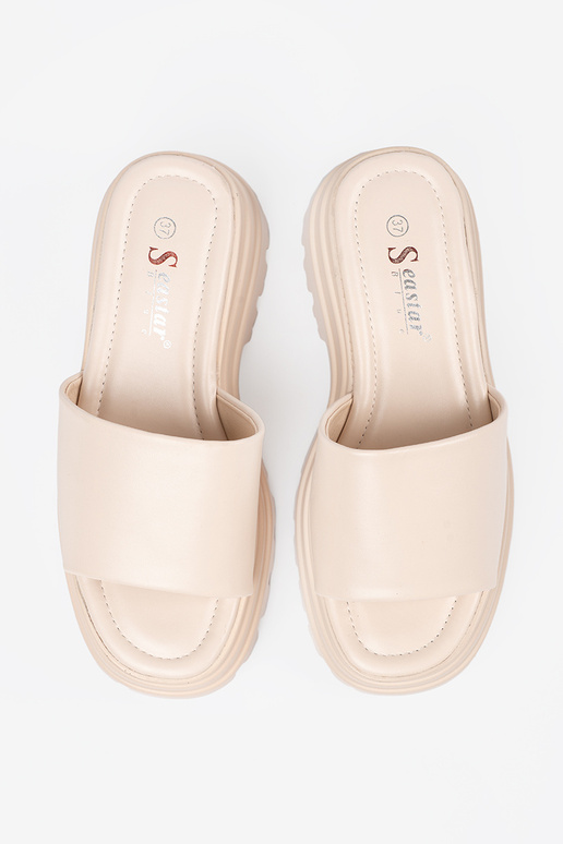 Slippers Inith platform brightlybeige