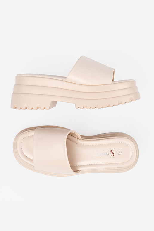 Slippers Inith platform brightlybeige