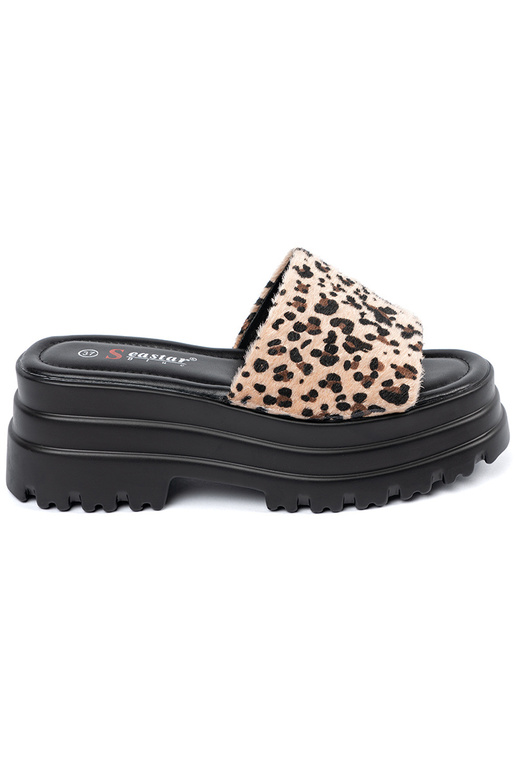 Slippers Inith platform leopard print