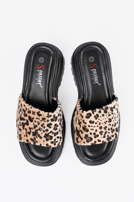 Slippers Inith platform leopard print