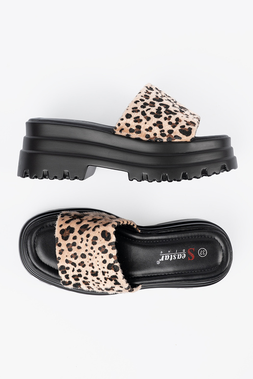 Slippers Inith platform leopard print