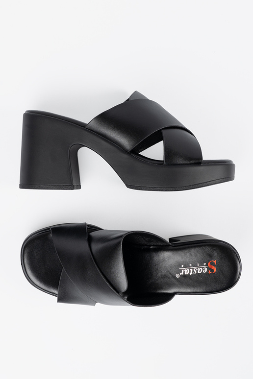 black slippers on the heel