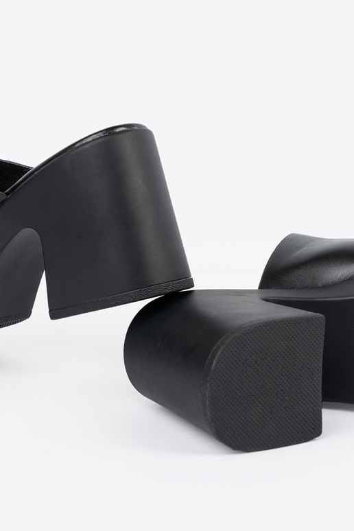 black slippers on the heel