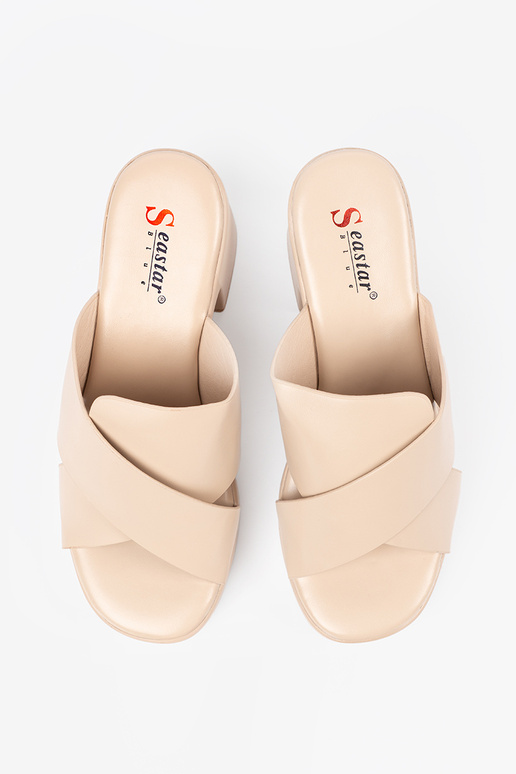 beige slippers on the heel beige slippers on the heel
