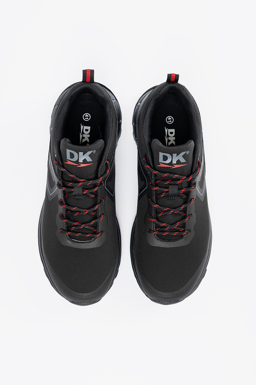 Czarne buty sportowe z czerwonymi...