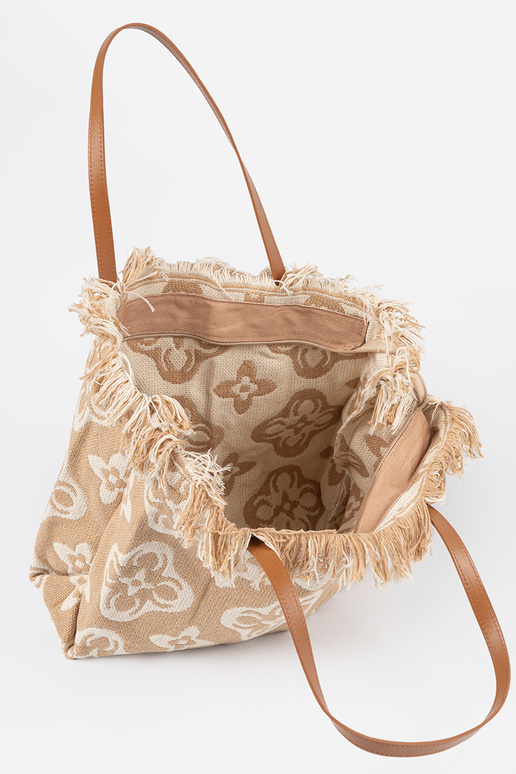 Handbag plażoIna on shoulder beige