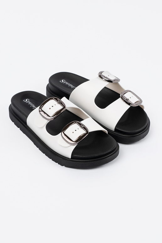 Slippers Inhite color ze silvermi...