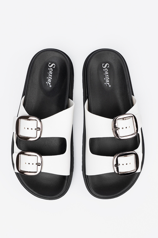 Slippers Inhite color ze silvermi...