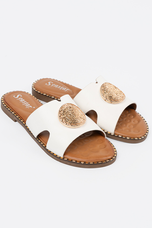 Slippers Inhite color Inith gold... Slippers Inhite color Inith gold...