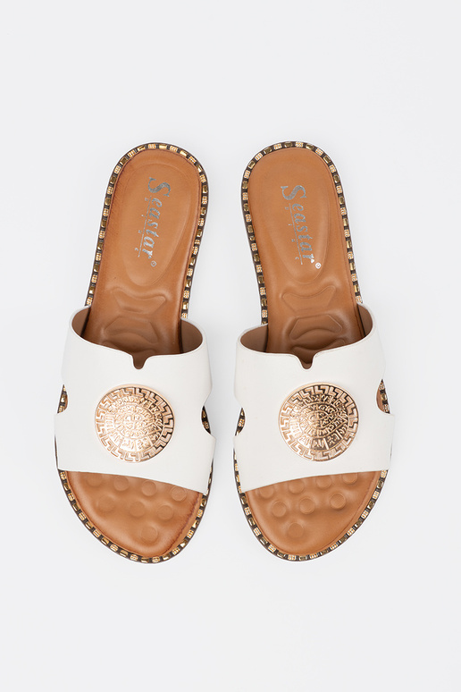Slippers Inhite color Inith gold... Slippers Inhite color Inith gold...