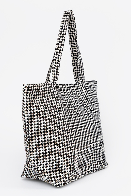 Torba plażowa w czarno-białą kratkę