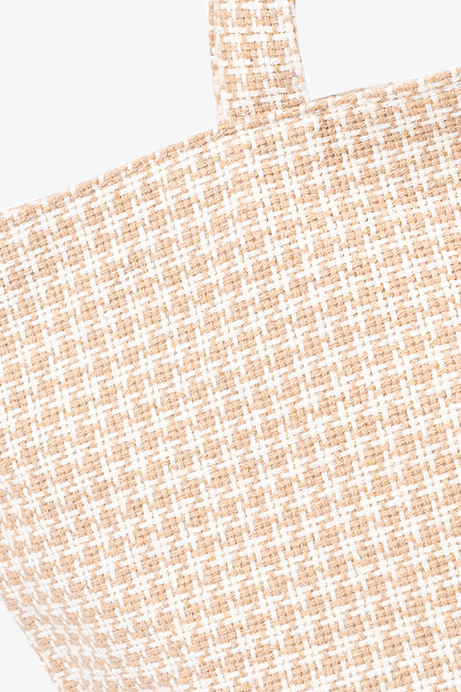 Torba plażowa w beżowo-białą kratkę