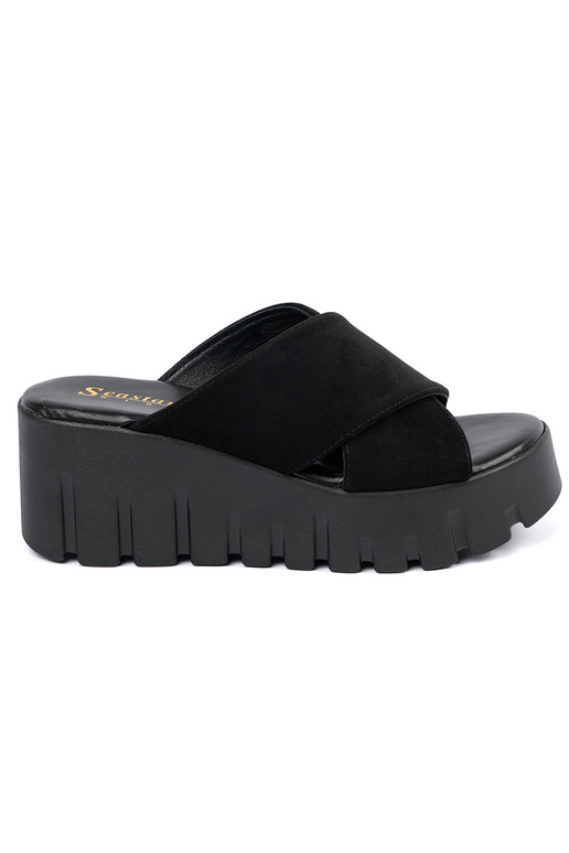 of suede slippers Inomens on a Inedge...