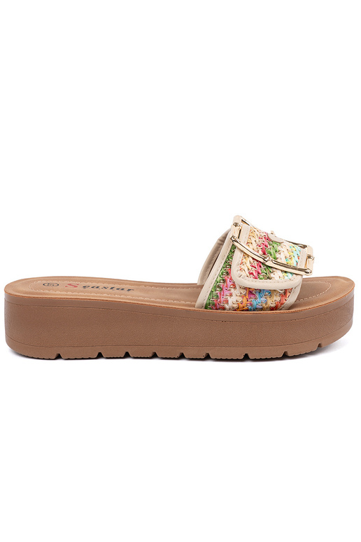 Slippers multicolored Inith buckles