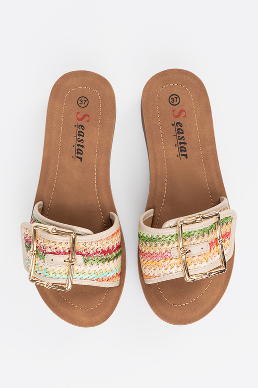 Slippers multicolored Inith buckles