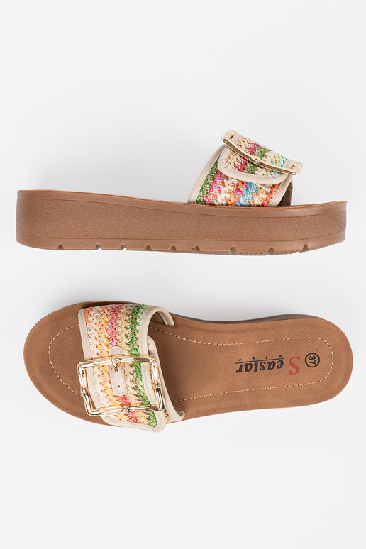 Slippers multicolored Inith buckles