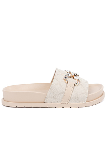 ivory slippers ze zdobieniem