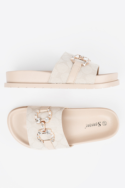 ivory slippers ze zdobieniem