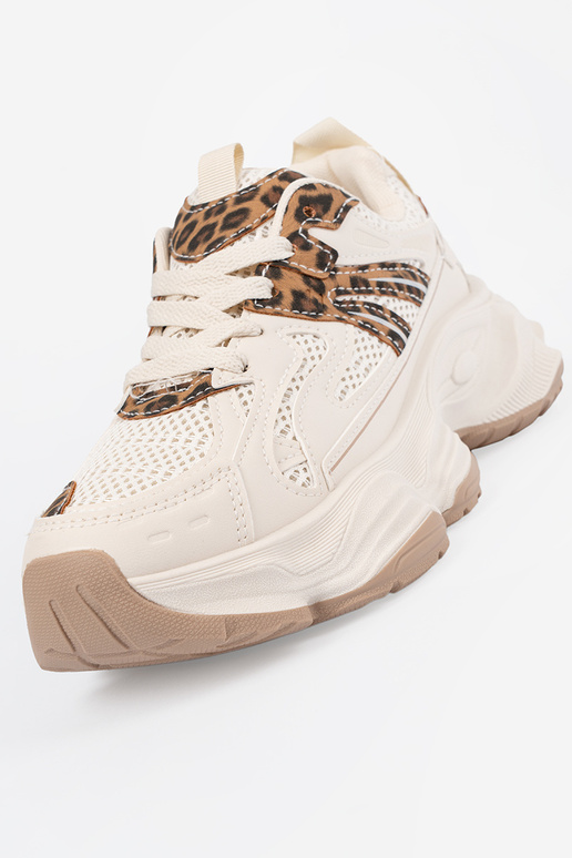 Sneakersy na grubej podeszwie w panterkę