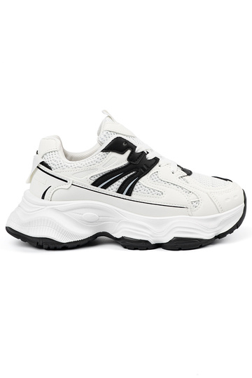 Sneakers model shoes on a...