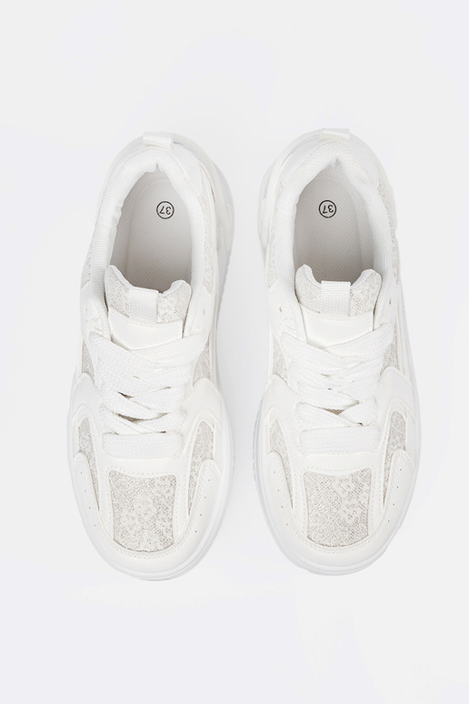 Sneakersy d msk s krajkou b l 