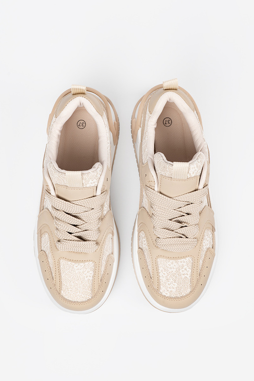 INomens casual shoes z koronką beige