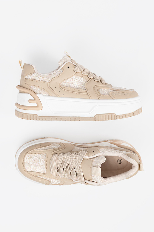 INomens casual shoes z koronką beige
