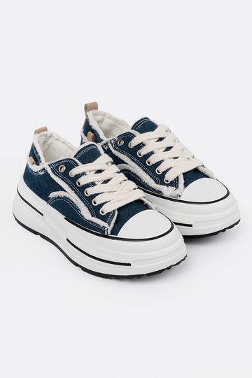 Granatowe trampki damskie z... 2