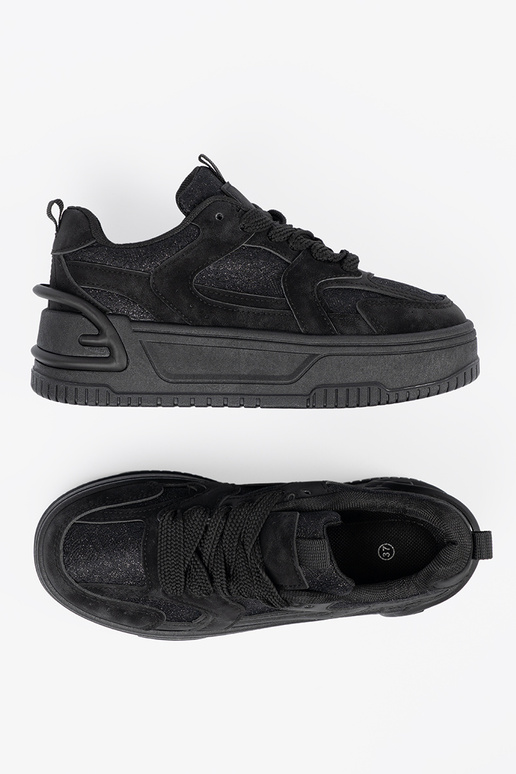 Sneakersy damskie z koronką czarne