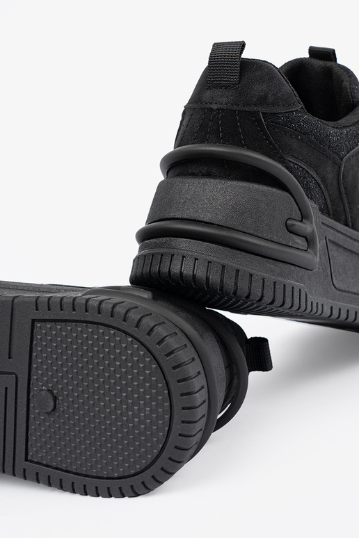 Sneakersy damskie z koronką czarne