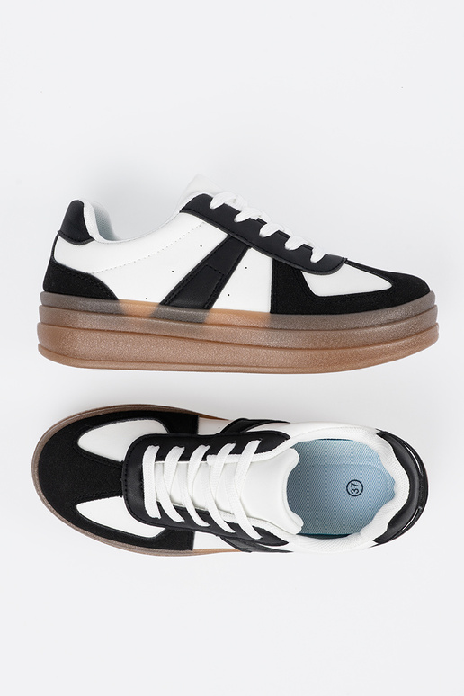 Czarno-białe sneakersy na platformie
