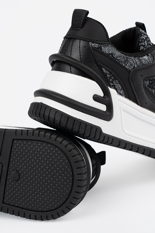 Sneakersy damskie z koronką czarno-białe