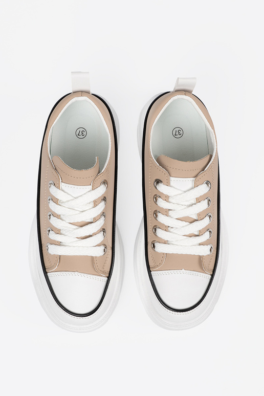 Beżowe trampki na platformie